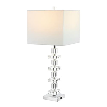 SAFAVIEH Lighting Collection Modern Deco 28-inch Bedroom Living Room Home Office Desk Nightstand Table Lamp Set of 2 (LED Bulbs Included)