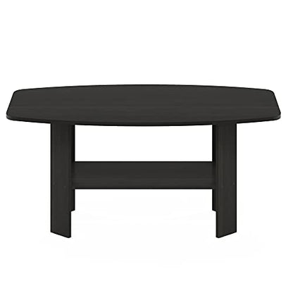 Furinno Simplistic Set of 2 End Table, Americano/Black & Simple Design Coffee Table, Espresso