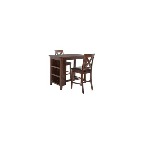 Safavieh Home Collection Everest 3 Piece Pub Set Mahogany and Black