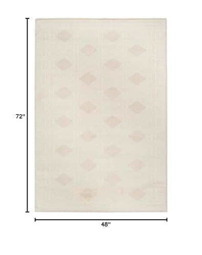 Home Nordic Ivory Beige 4' x 6' Area Rug - Easy Clean, Non Shedding, Bed Room, Living Room, Dining Room, Kitchen (4' x 6')