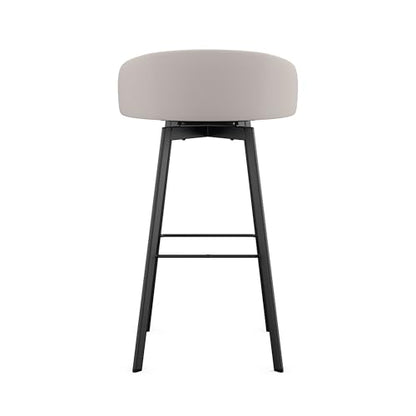 Cruz 26 in. Swivel Counter Stool - Cream Faux Leather/Black Metal