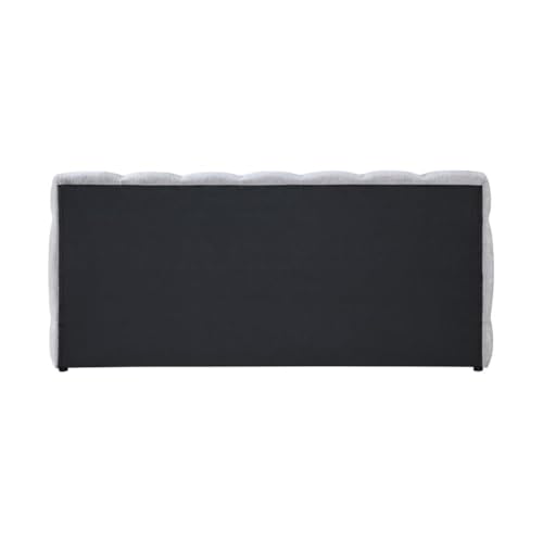 Modern Tufted Upholstered Queen Bed, Gray Chenille Fabric, Plush Headboard and Fully Cushioned Frame, Low-Profile Design with Sturdy Wooden Slats, Rounded Silhouette, Bedroom Furniture