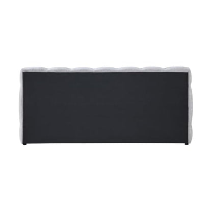 Modern Tufted Upholstered Queen Bed, Gray Chenille Fabric, Plush Headboard and Fully Cushioned Frame, Low-Profile Design with Sturdy Wooden Slats, Rounded Silhouette, Bedroom Furniture