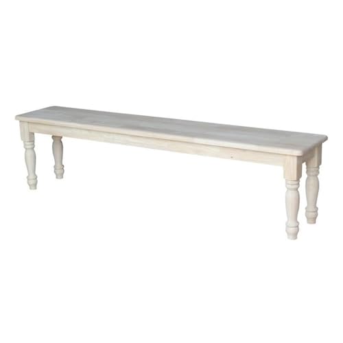 International Concepts BE-72S Shaker Style Bench, Unfinished, view 2