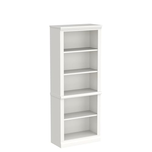 5-Shelf Bookcase, Wooden Standing Rack Book Storage Shelves Furniture Selection for Living Room, Bedroom, Home Office (White)