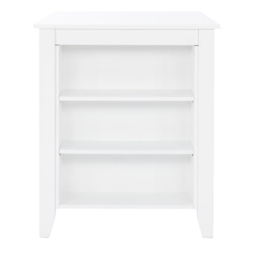 Powell Conolly White Counter Height Space Saving Dining Table with Storage Shelves
