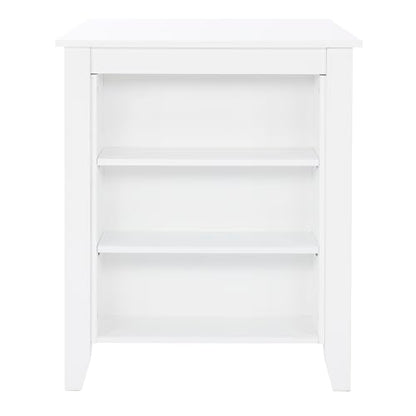 Powell Conolly White Counter Height Space Saving Dining Table with Storage Shelves