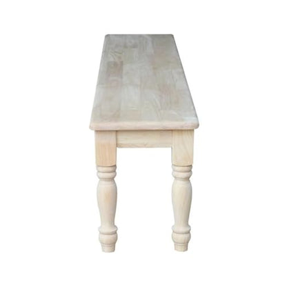 International Concepts BE-72S Shaker Style Bench, Unfinished, view 5