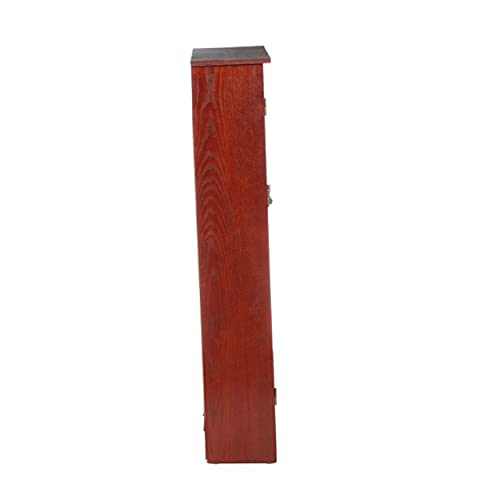 Window Pane Media Cabinet - Cherry - Transitional Design, Brown Glass and Wood - Ideal for Home Office, Living Room (MS1073)