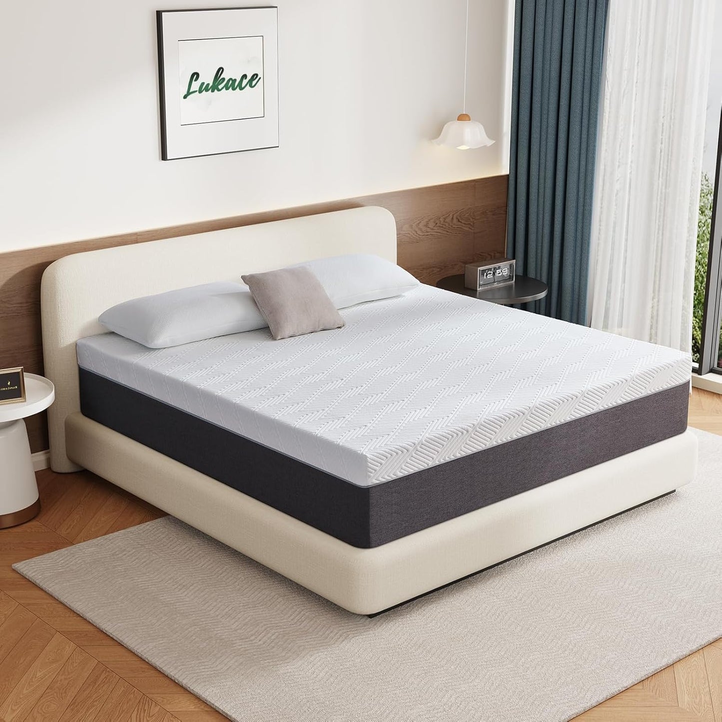 10 Inch Queen Mattress No Fiberglass Gel Memory Foam Mattress for Back Pain, Relieve Pressure with Medium Firm Support & Motion Isolation, Certified Safe Materials, 80" L X 60" W