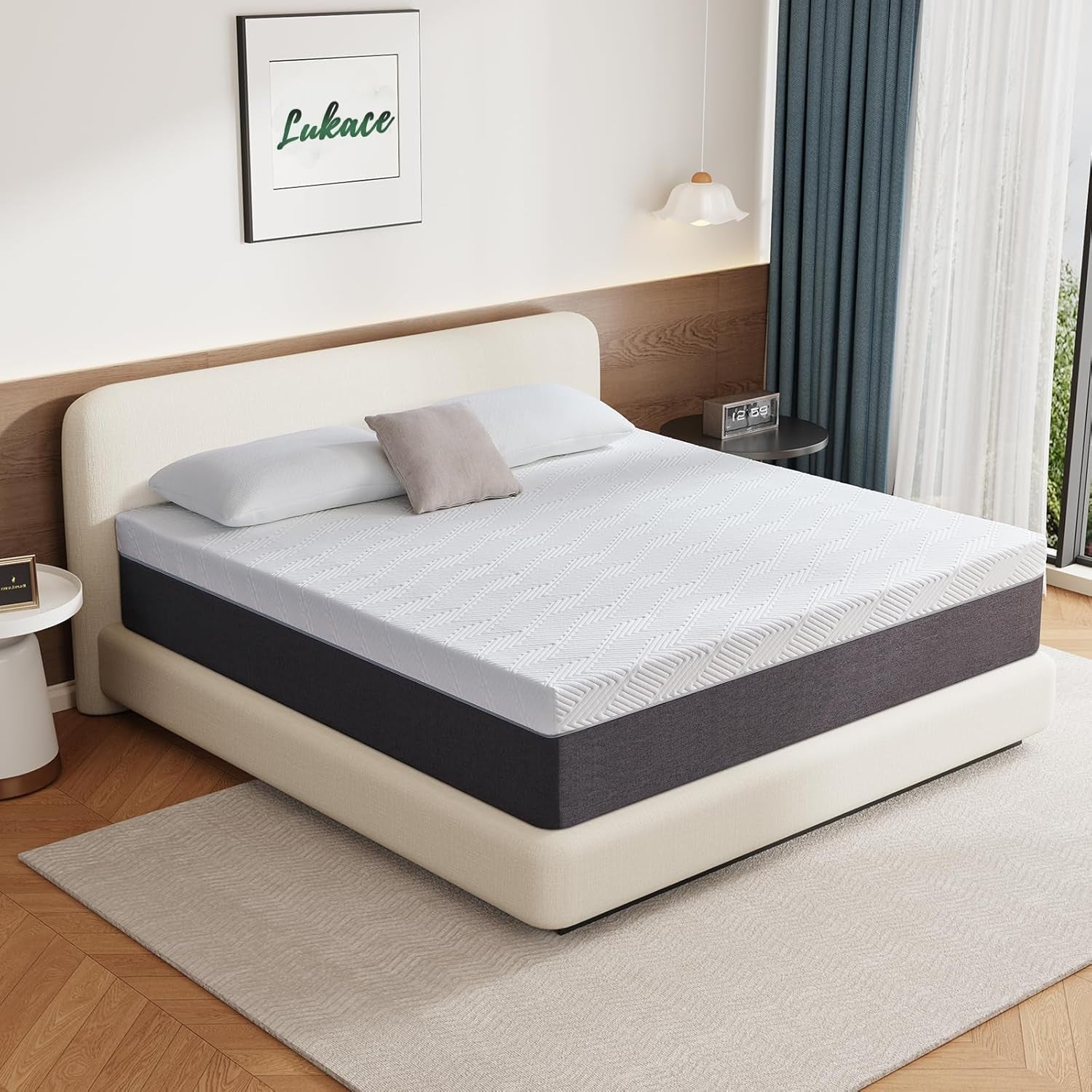 10 Inch Queen Mattress No Fiberglass Gel Memory Foam Mattress for Back Pain, Relieve Pressure with Medium Firm Support & Motion Isolation, Certified Safe Materials, 80" L X 60" W