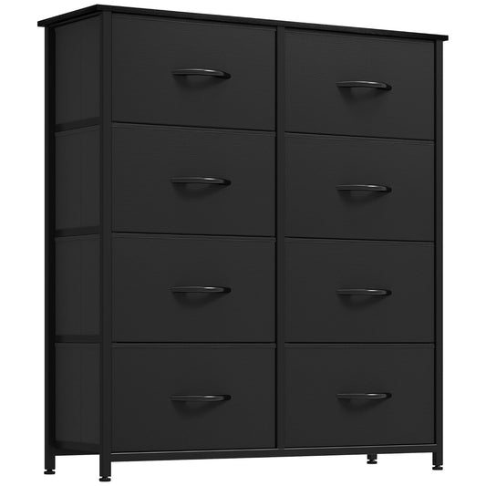 Fabric Dresser with 8 Drawers, Tall Dresser with Fabric Bins, Storage Tower Unit, Chest of Drawers for Living Room, Hallway