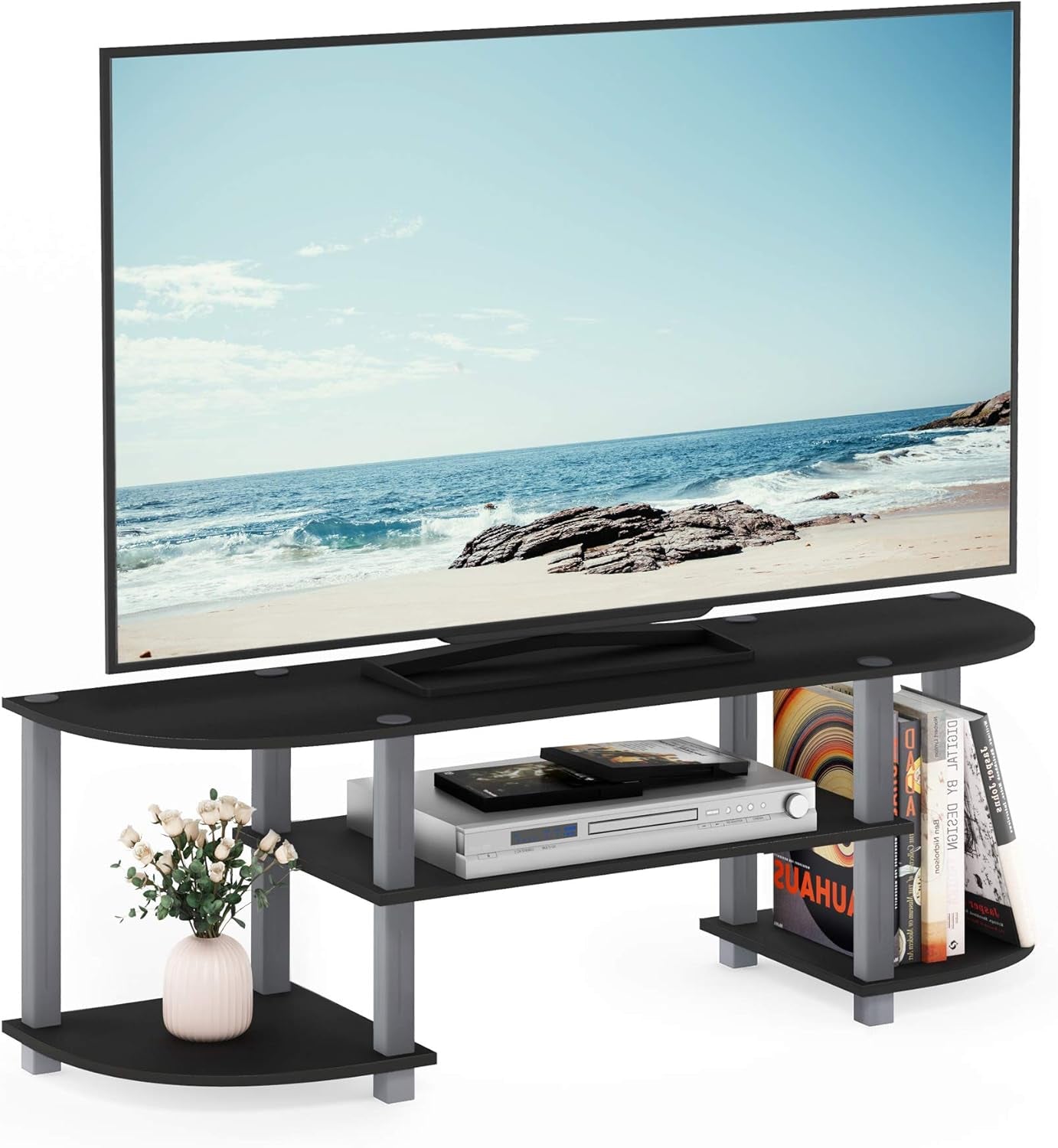 Turn-S-Tube Wide TV Entertainment Center, Black/Grey