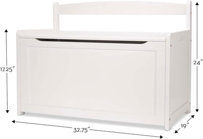 Toy Chest, Wooden Toy Storage Box with Safety-Hinged Lid, Kids Toys Storage Organizer for Playroom, Bedroom, & Montessori Classroom Furniture for Boys & Girls Ages 3+