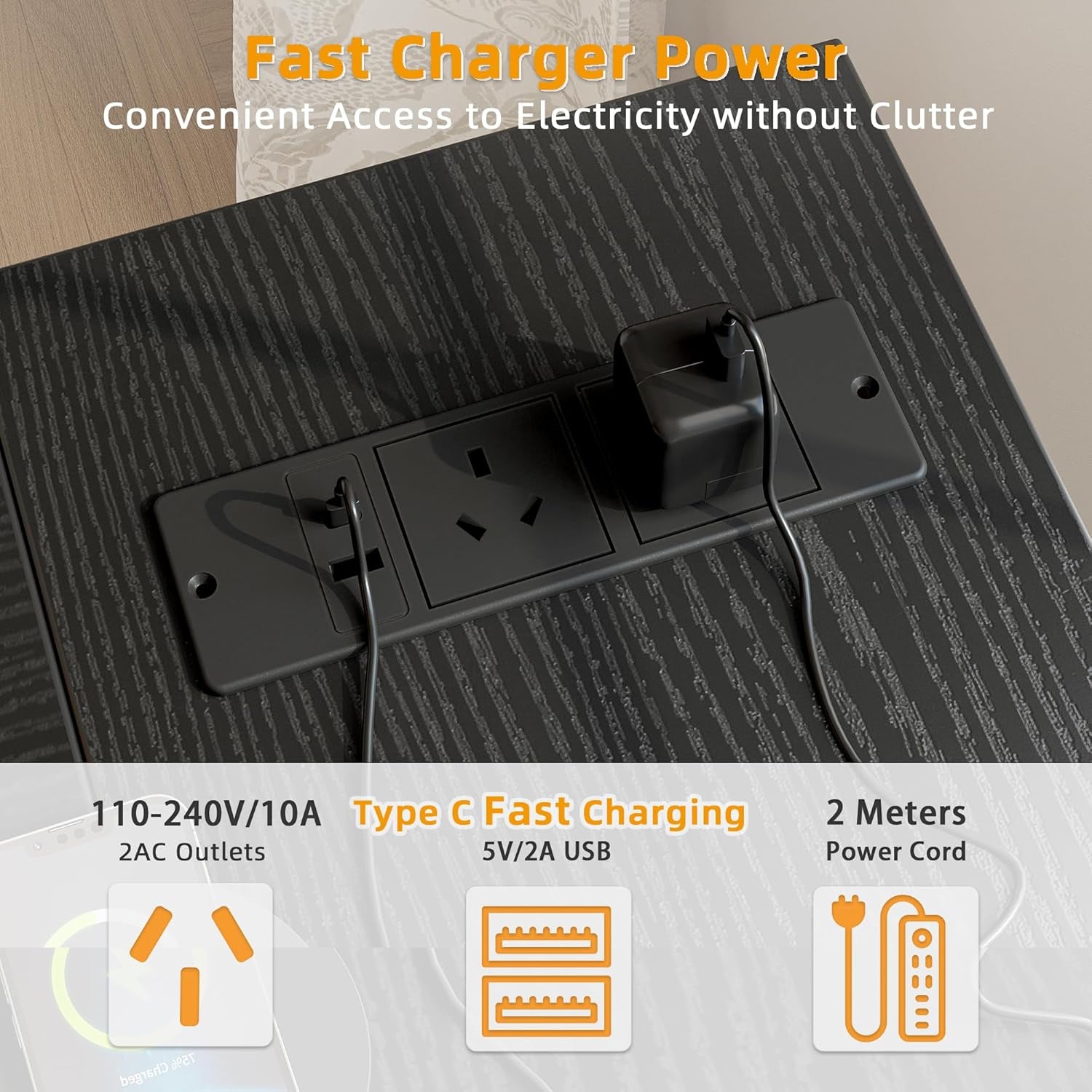 Small L Shaped Computer Gaming Corner Desk with Power Outlets, Reversible Shelves for Study, Writing Table for Home, Office, Bedroom, Living Room, 40 Inches, Black