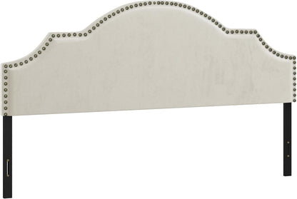 , Cynthia Upholstered Full/Queen Adjustable Headboard, Cream