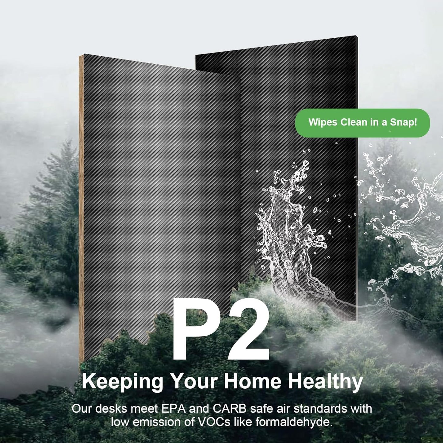 55 Inch Gaming Desk, Computer Gamer Desk with Monitor Stand, Ergonomic Carbon Fiber Surface Gaming Table with Power Outlet and Mouse Pad for Home Office, Colorful