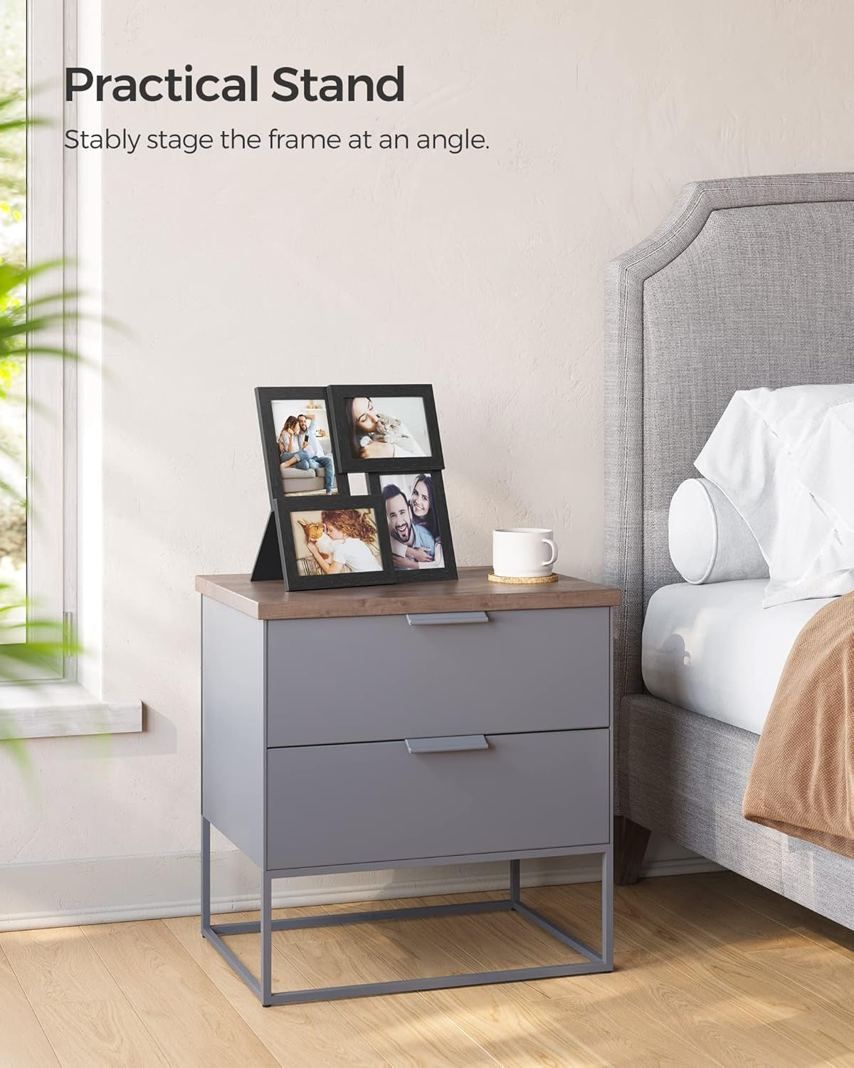 4X6 Collage Picture Frames, Family Photo Collage Frame Set of 4 for Wall Decor, Glass Front, Wall Hanging or Tabletop, Ink Black URPF25BK