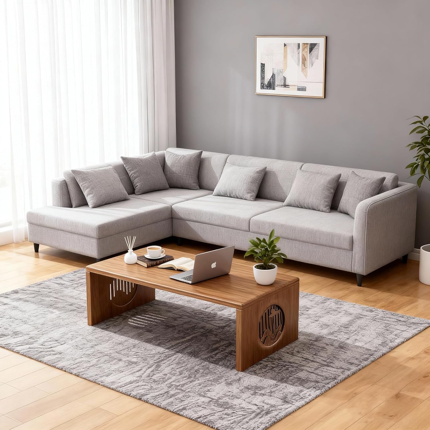 Folding Coffee Table, Foldable Japanese Floor Table No Assembly, Low Coffee Table for Sitting on the Floor, Small Coffee Tables for Living Room Meditation Tea Room Tatami Dining 39.4 Inch