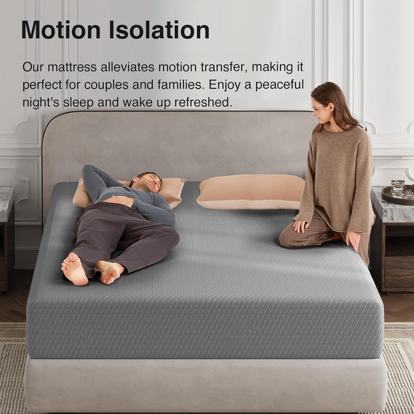 King Size Mattress, 12 Inch Memory Foam Mattress King for Cool Night Sleep & Pressure Relief, Thermally Balanced Foam Mattresses for Heat Dissipation, Certipur-Us Certified Mattresses in a Box