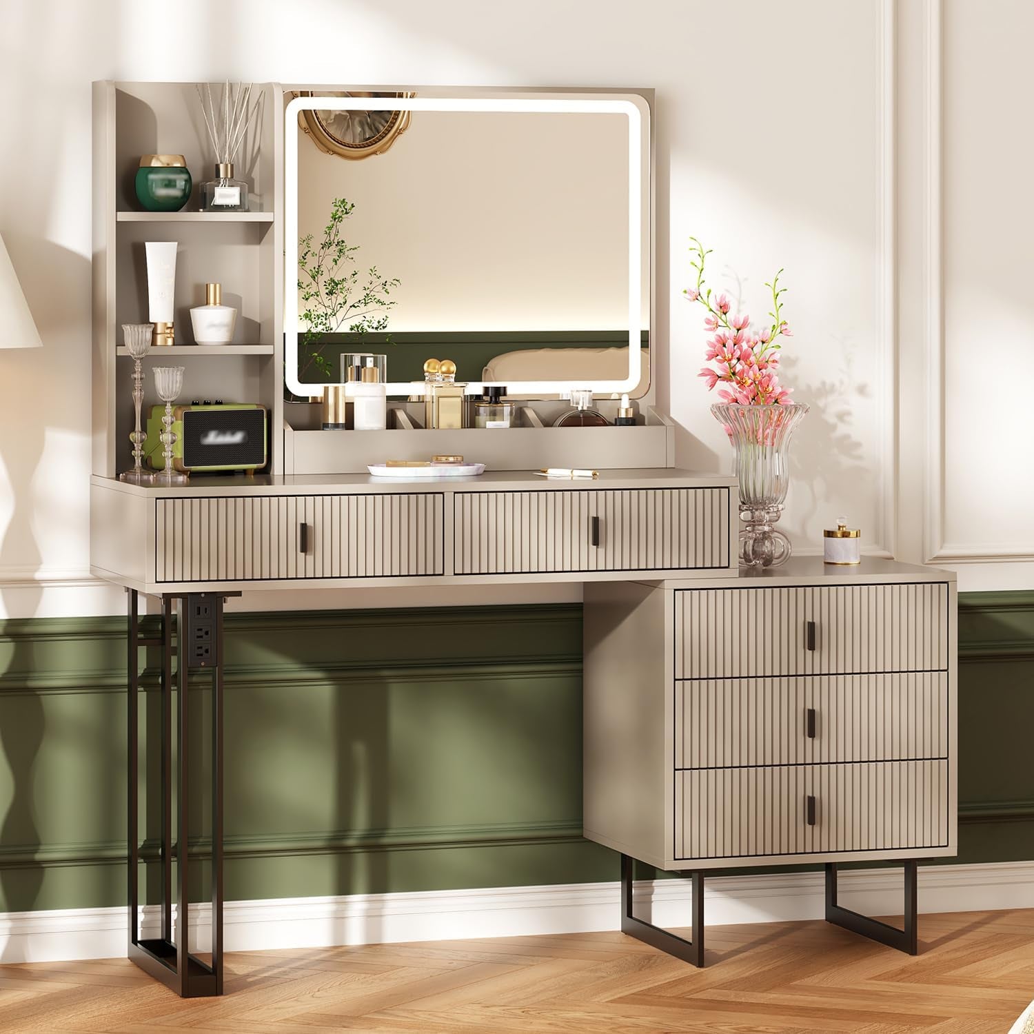 Makeup Vanity Desk with Lights, Vanities VT-8903