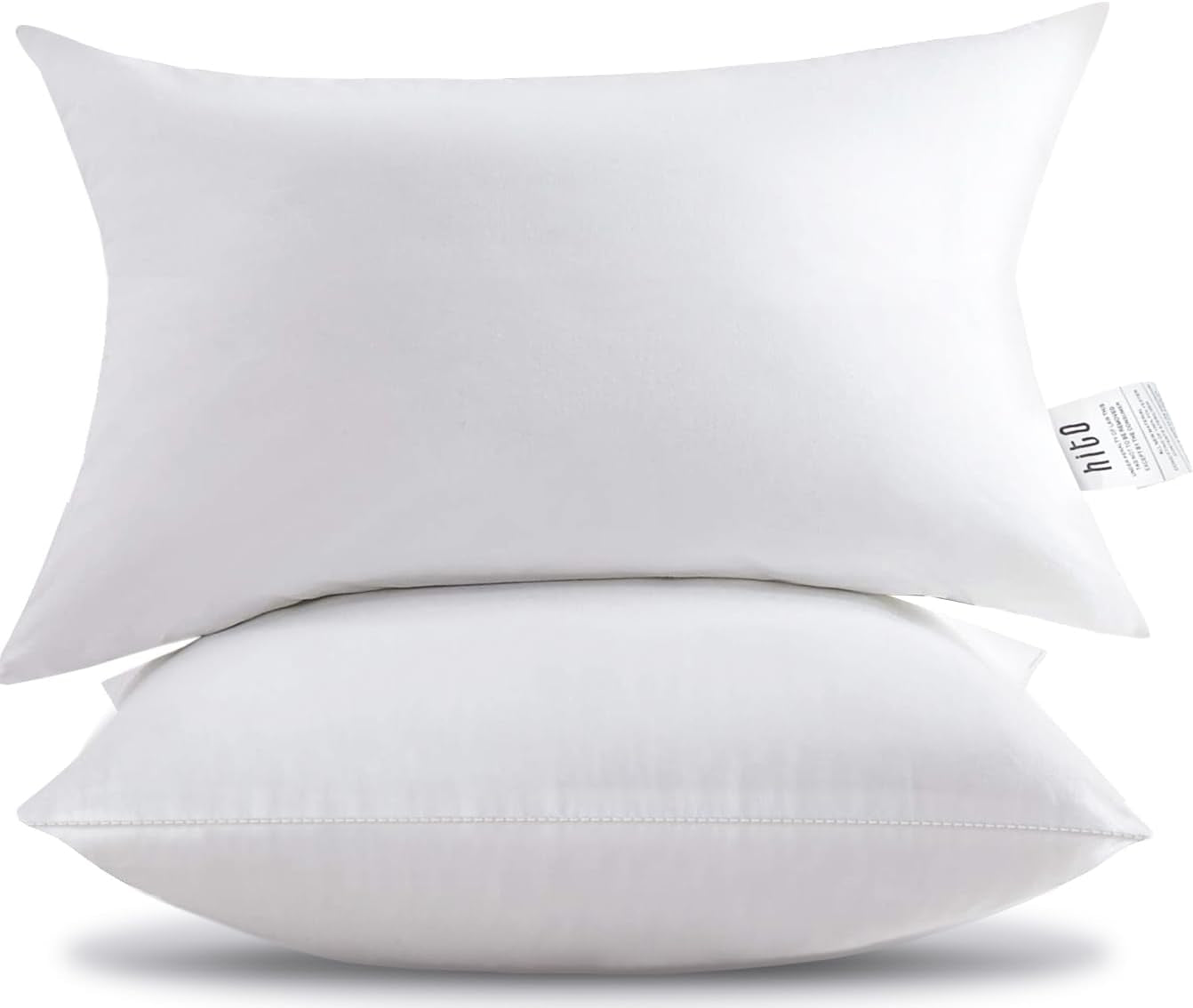 12X20 Pillow Inserts (Set of 2)- 100% Cotton Covering down Alternative Throw Pillows White for Couch Bed Sofa