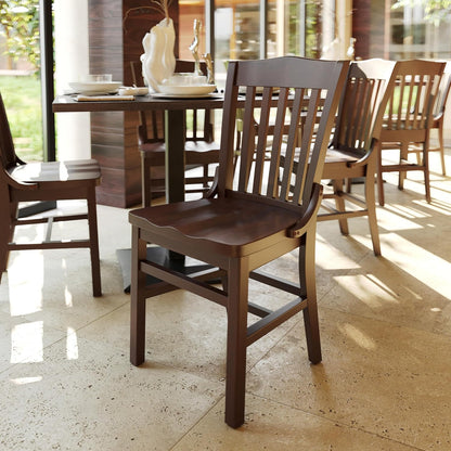 School House Back Walnut Wood Chair