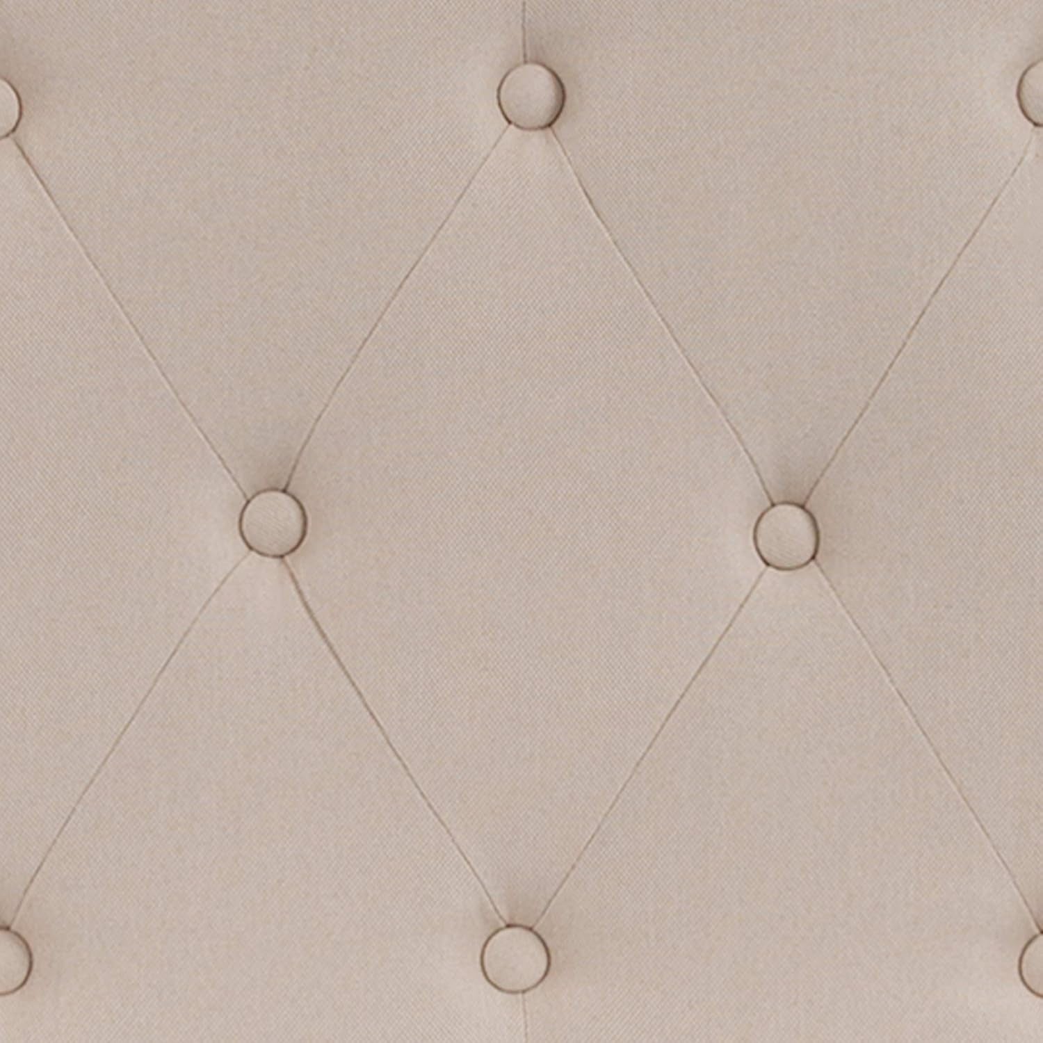 Cambridge Tufted Upholstered Twin Size Headboard in Beige Fabric