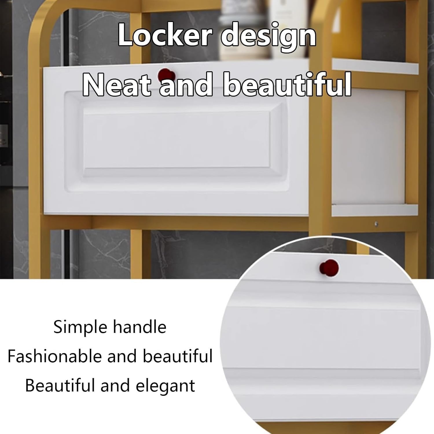 Metal Frame Over-The-Toilet Bathroom Rack Storage Cabinet with Open Shelves Neat & Sturdy Toilet Stand for Bathroom Laundry Room Heavy Duty(Gold)