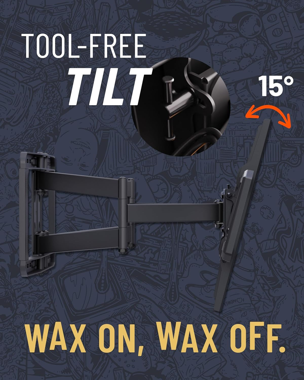 Maxmotion TV Wall Mount for Large Tvs 42" to 90" - Full Motion Has Smooth Swivel, Tilt, & Extension - Universal Design Works with Samsung, Vizio & More - Includes Hardware & Drill Template