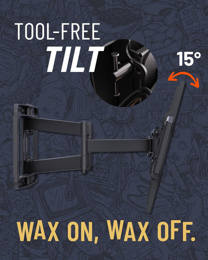 Maxmotion TV Wall Mount for Large Tvs 42" to 90" - Full Motion Has Smooth Swivel, Tilt, & Extension - Universal Design Works with Samsung, Vizio & More - Includes Hardware & Drill Template