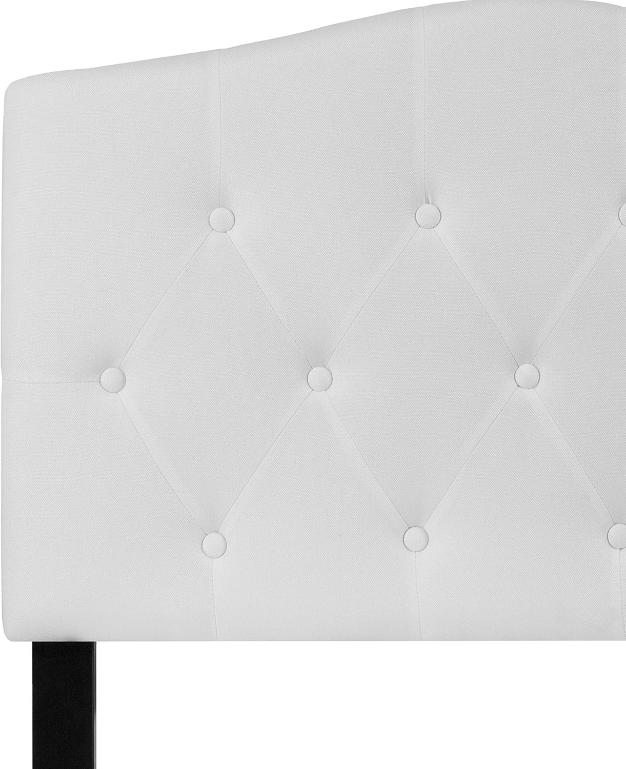 Cambridge Tufted Upholstered Twin Size Headboard in White Fabric