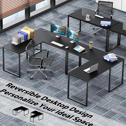 Mission 55 X 60 Inches L-Shape Home Office Computer Desk, Black