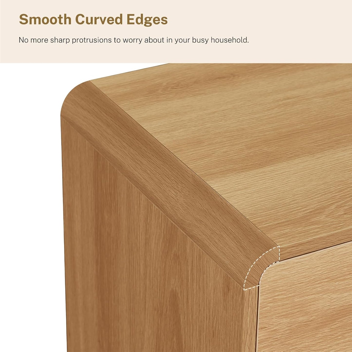 9 Drawer Dresser for Bedroom, 63" Wide Dressers & Chest of Drawers with Curved Profile Design, Wood Closet Storage Dressers Organizer for Bedroom, Living Room, Natural