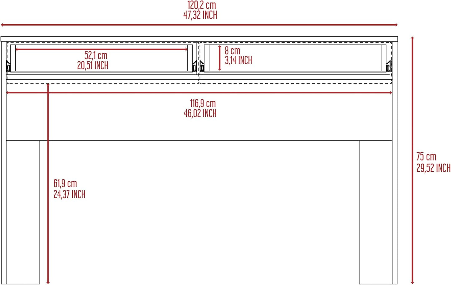 Writing Computer Desk,Two Drawers