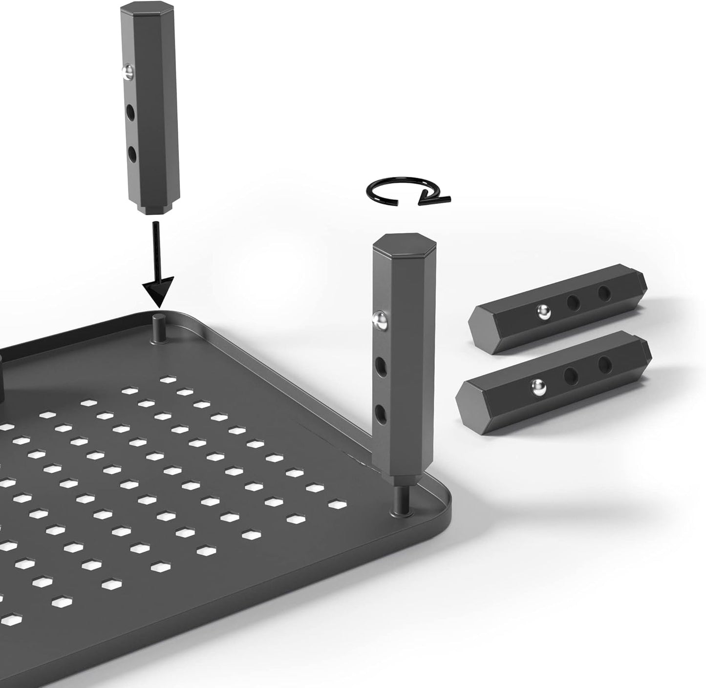 Back Saver Monitor Stand for Desk - 2 Pack Monitor Riser - Anti-Skid HD Hexagonal Steel Computer Stand - Free Cable Ties - Mesh Metal Computer Item Stand - Printer & Imac