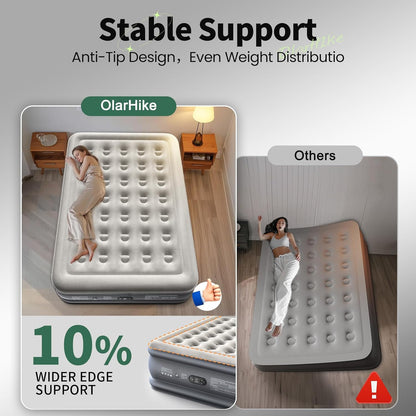 Air Mattress Queen with Built in Pump, Inflatable Mattress Blow up Mattress, 18" Colchones Inflables Foldable Air Bed for Guest & Home, Ideal for Camping, 700Lbs
