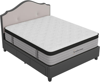 King Mattress, 14 Inch King Size Mattress in a Box, Hybrid Matress with Memory Foam & Individual Pocket Springs, Medium Firm Feel, Edge Support, Motion Isolation, Pressure Relief, Certipur-Us