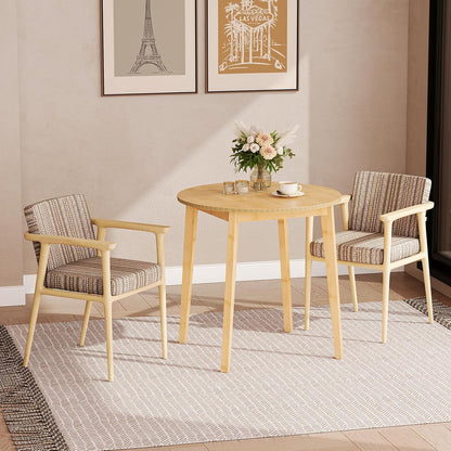 Bamboo Dining Table, round Dining Table for 2, 27.5" Kitchen Table for Small Space, Writing Table, Easy to Assemble, for Dining Room, Living Room, Office, Kitchen, Apartment, Natural YL71CZ01G1