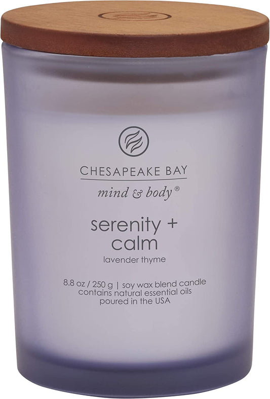 Medium Jar Scented Candle Serenity + Calm (Lavender Thyme) Home Décor Orange Gifting Idea Burn Time of 50 Hours