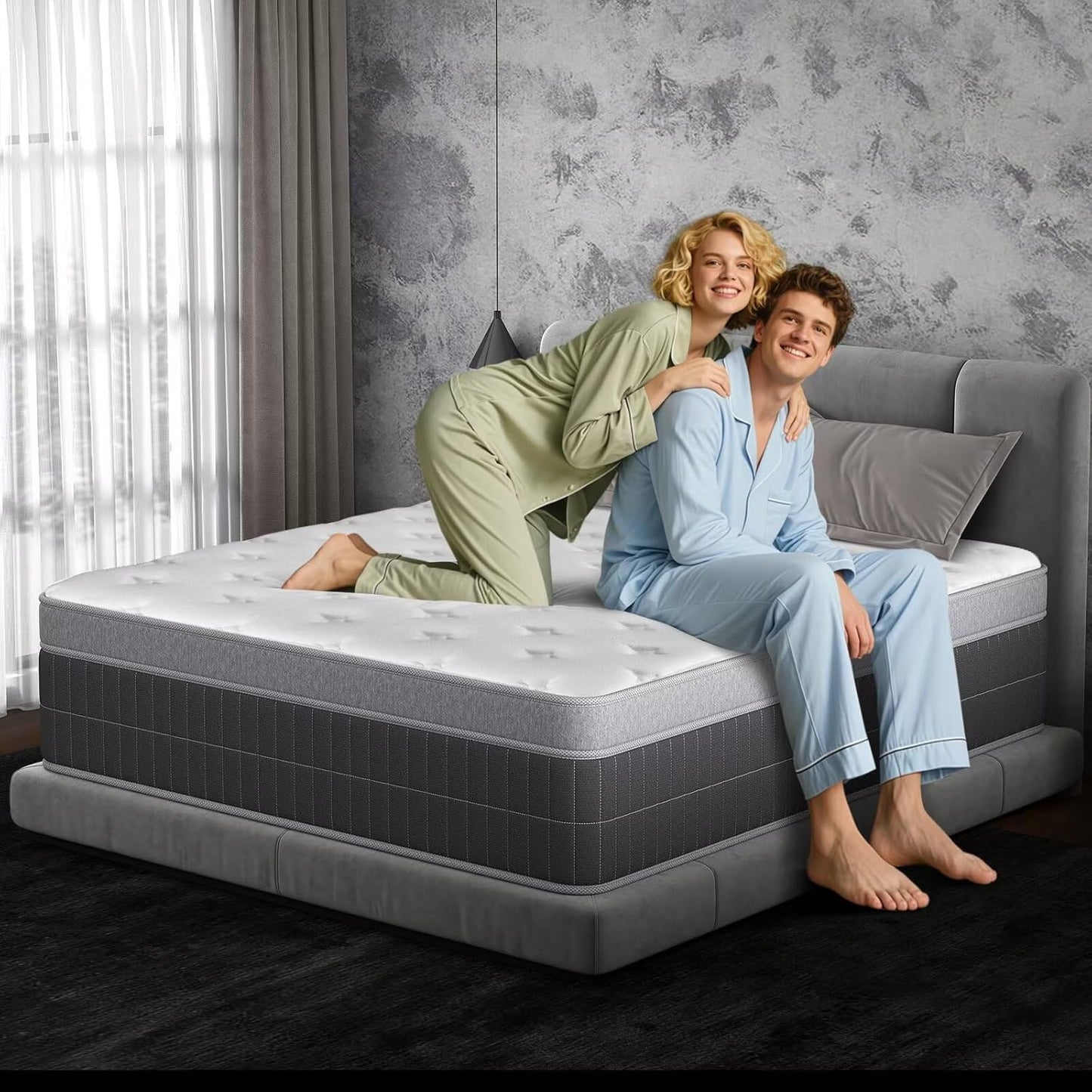 Full Mattress 14 Inch, 2025 Hybrid Full Size Mattress in a Box, Upgrade Durable Individual Pocket Springs, Medium Firm Lumber Support Pressure Pain Relief, Breathable Comfort, Certipur-Us Certified