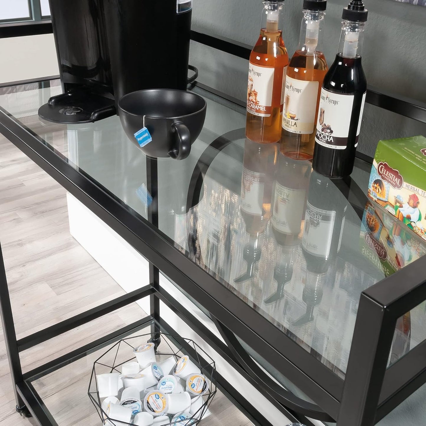 International Lux Bar Cart, Black Finish