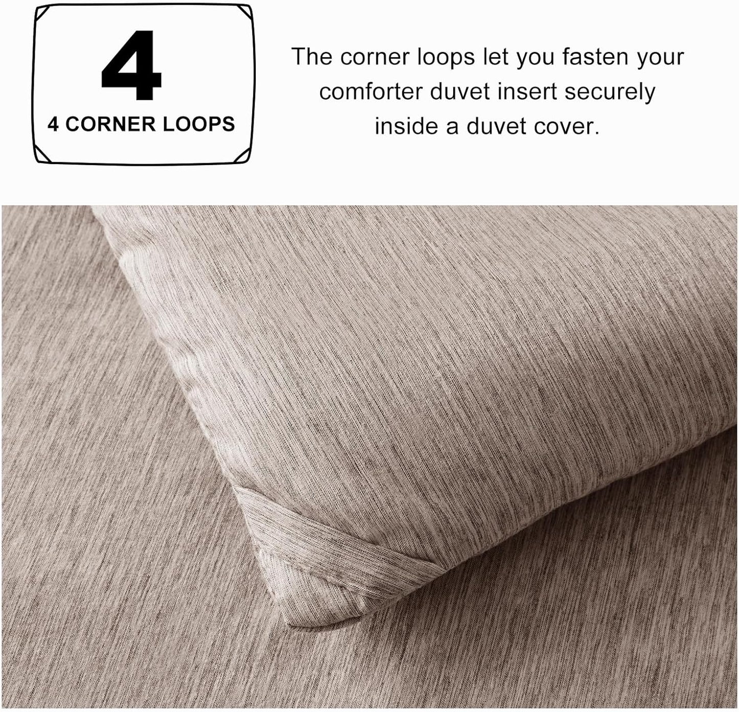 King Size Comforter Set 3 Pieces, Heathered Khaki Soft Luxury King Bedding Sets, Breathable Lightweight down Alternative Comforter with 2 Pillow Shams, All Season Bed Set Gift for Home