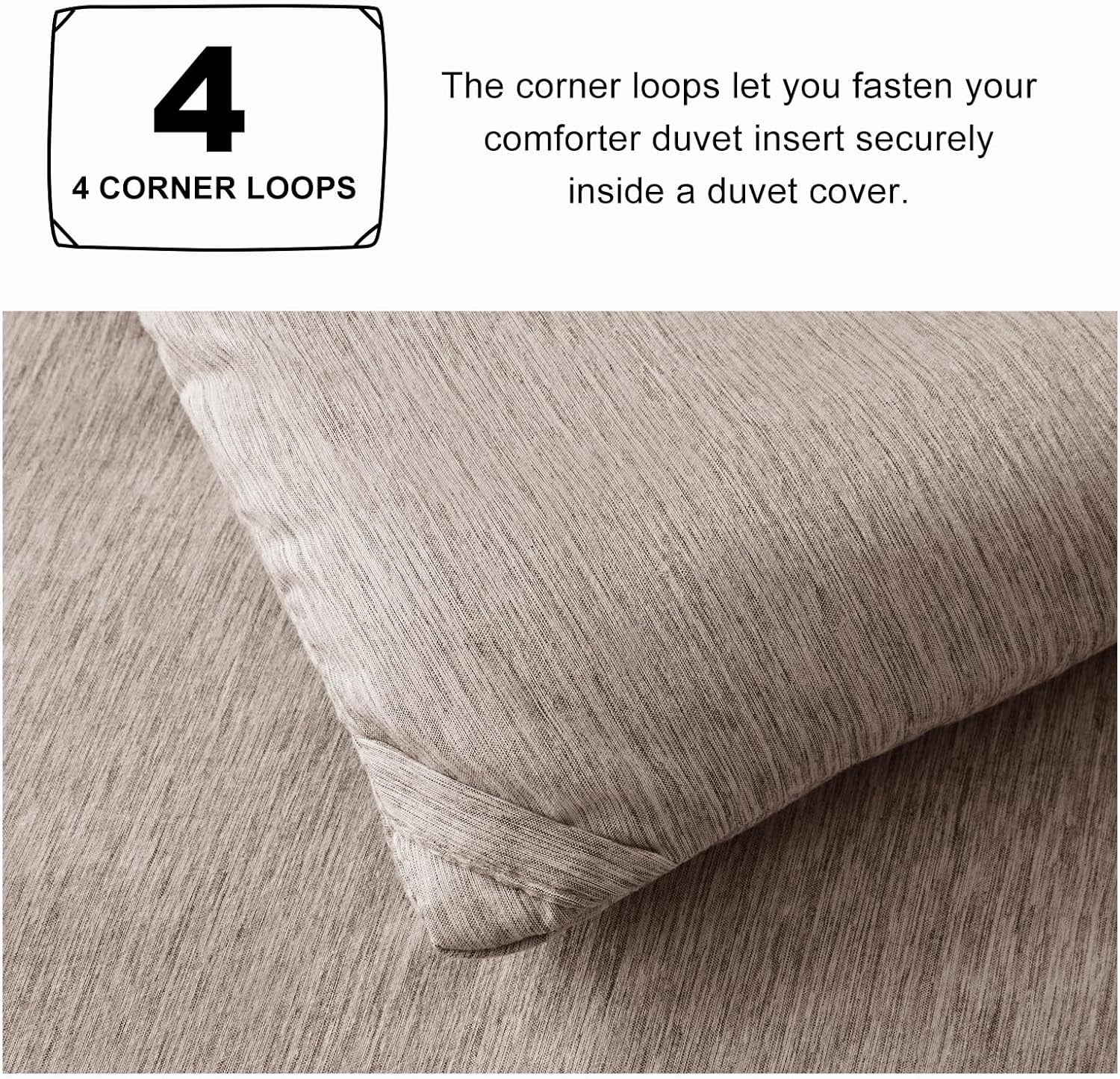 King Size Comforter Set 3 Pieces, Heathered Khaki Soft Luxury King Bedding Sets, Breathable Lightweight down Alternative Comforter with 2 Pillow Shams, All Season Bed Set Gift for Home