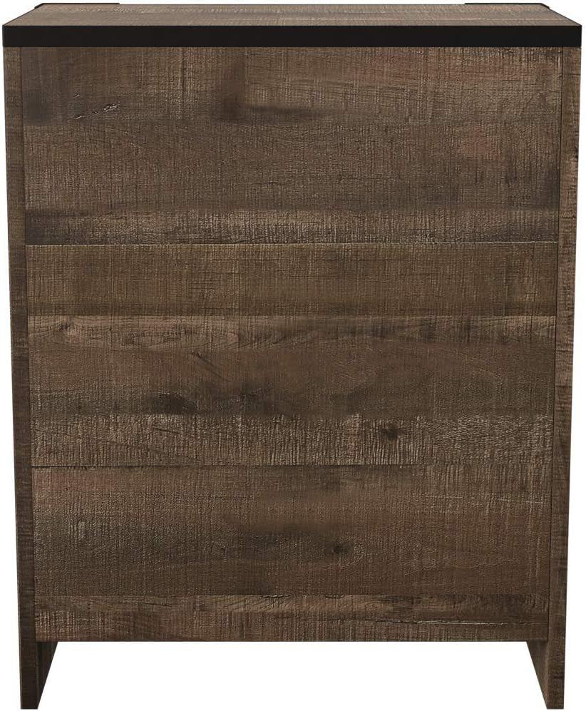 Signature Design by Ashley Trinell Rustic 2 Drawer Nightstand with USB Charging Stations, 29.65" Tall, Warm Brown