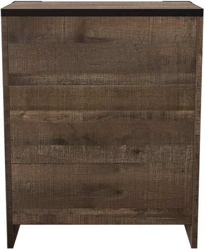 Signature Design by Ashley Trinell Rustic 2 Drawer Nightstand with USB Charging Stations, 29.65" Tall, Warm Brown