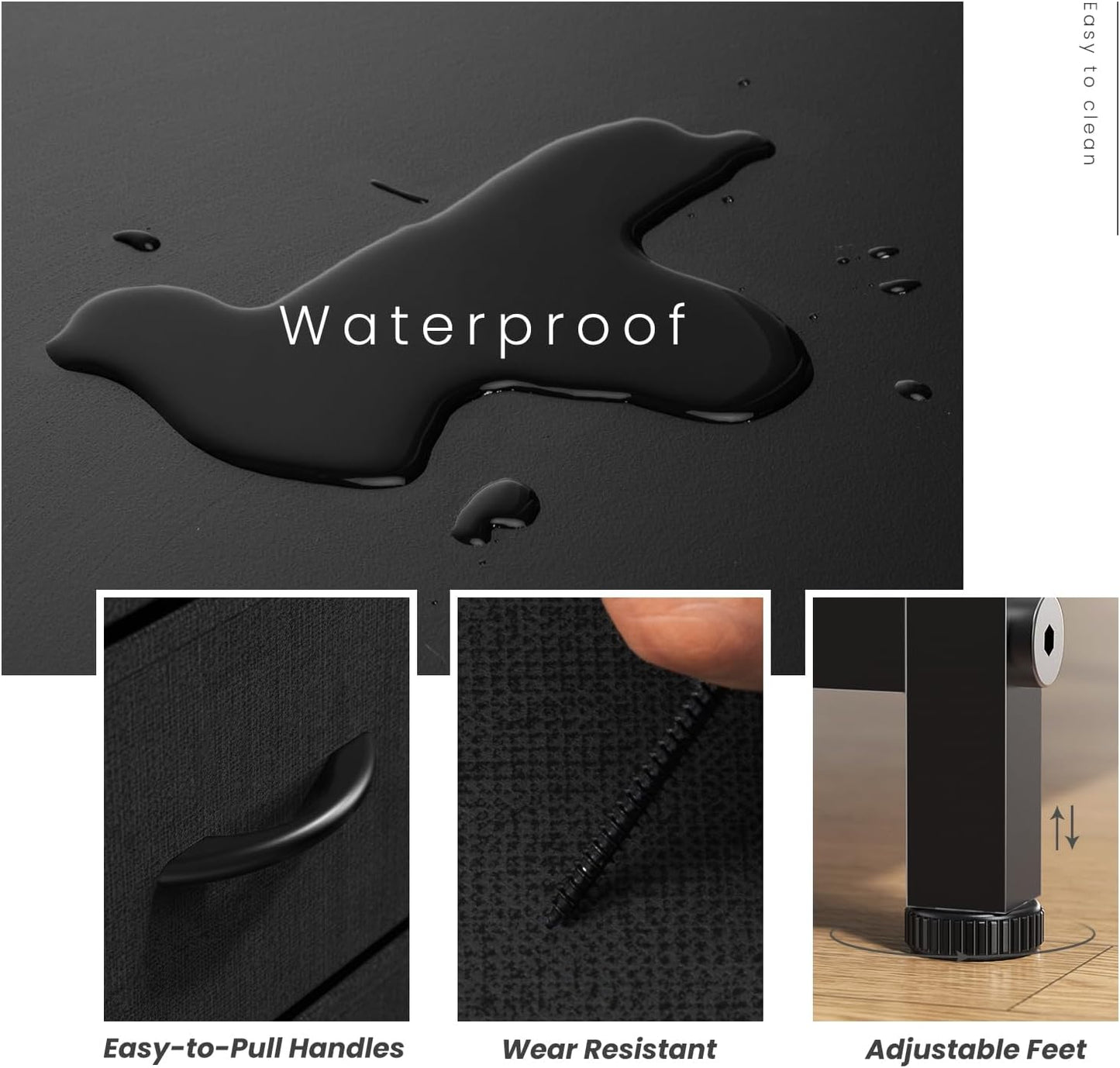 Dresser, Dresser for Bedroom Drawer Organizer Storage Drawers, Fabric Storage Tower with 8 Drawers, Chest of Drawers with Steel Frame, Wood Top for Nursery, Living Room, Closet