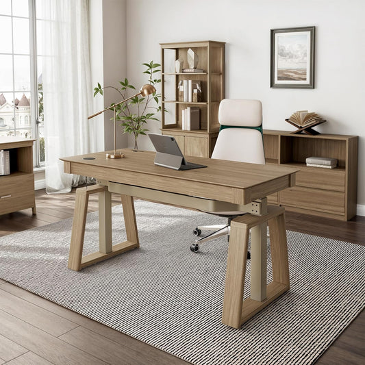 Standing Desk,60X26 Executive Desk with 3 Drawer Adjustable Height Electric Desk Home Office Computer Desk Modern Workstation with Memory Controller