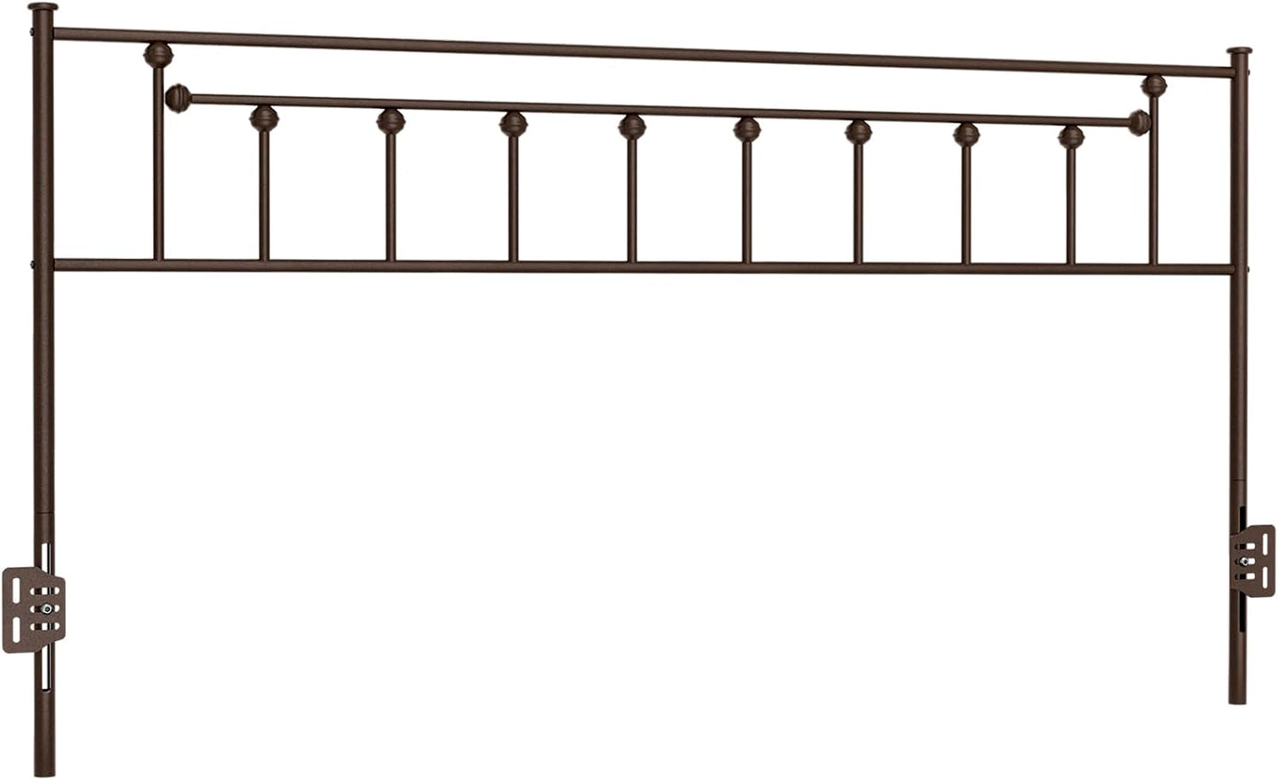 Metal King Size Headboard, Victorian Farmhouse Style Headboard, Easy Assembly, Steel King Headboard Only for Bedroom - Brown