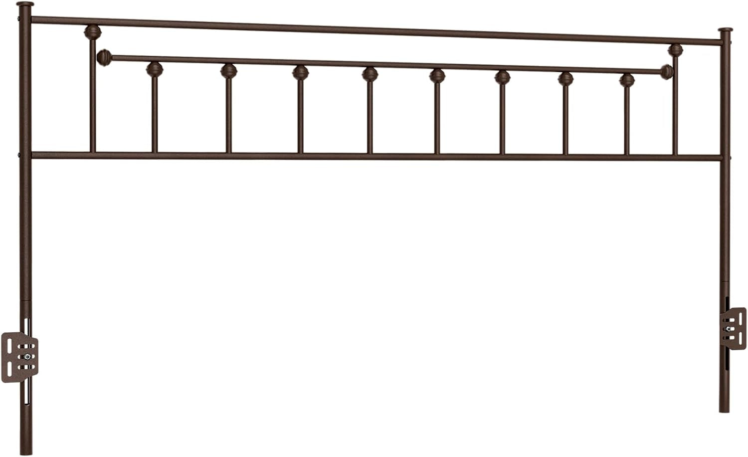 Metal King Size Headboard, Victorian Farmhouse Style Headboard, Easy Assembly, Steel King Headboard Only for Bedroom - Brown